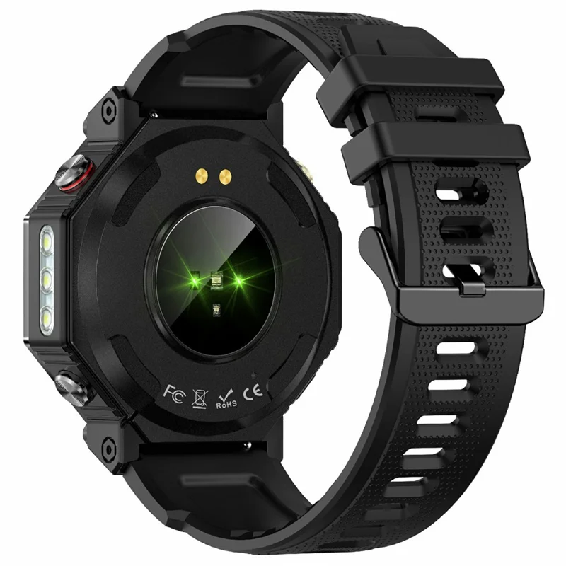 KC91 Smartwatch Esportivo com Tela HD de 1,39 Polegadas e GPS Integrado - Monitor de Frequência Cardíaca com Altímetro / Barômetro / Bússola - Preto