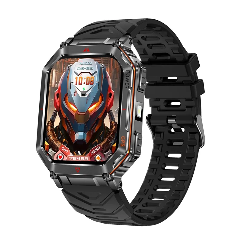 KR92 Smart Watch Bluetooth-Compatible Calling GPS Waterproof Chat GPT Voice Assistant Outdoor Sports Watch - Black