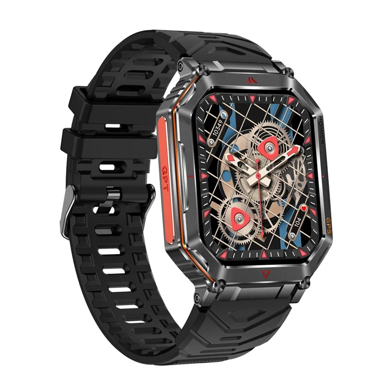 KR92 Smart Watch Bluetooth-Compatible Calling GPS Waterproof Chat GPT Voice Assistant Outdoor Sports Watch - Black