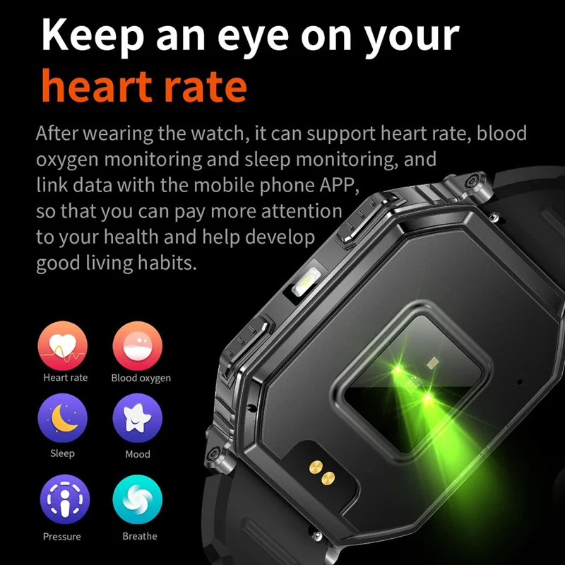 KR92 Smartwatch Bluetooth-kompatibel Anrufe GPS Wasserdicht Chat GPT Sprachassistent Outdoor-Sportuhr - Orange Tarnfarbe