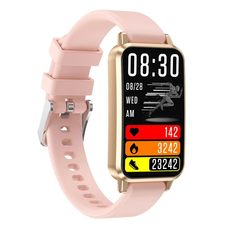 CY33 Pulsera Inteligente de 1,47 Pulgadas con Pantalla Táctil Completa IPS, Monitor de Salud, Recordatorio de Llamadas y Resistente al Agua - Dorado