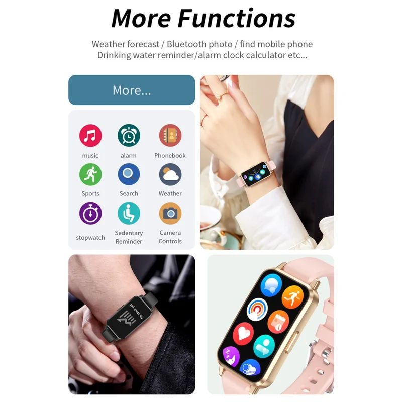 CY33 Smart Bracelet 1.47 Inch Full Touch IPS Screen Health Monitor Call Reminder Waterproof Smart Wristband - Black