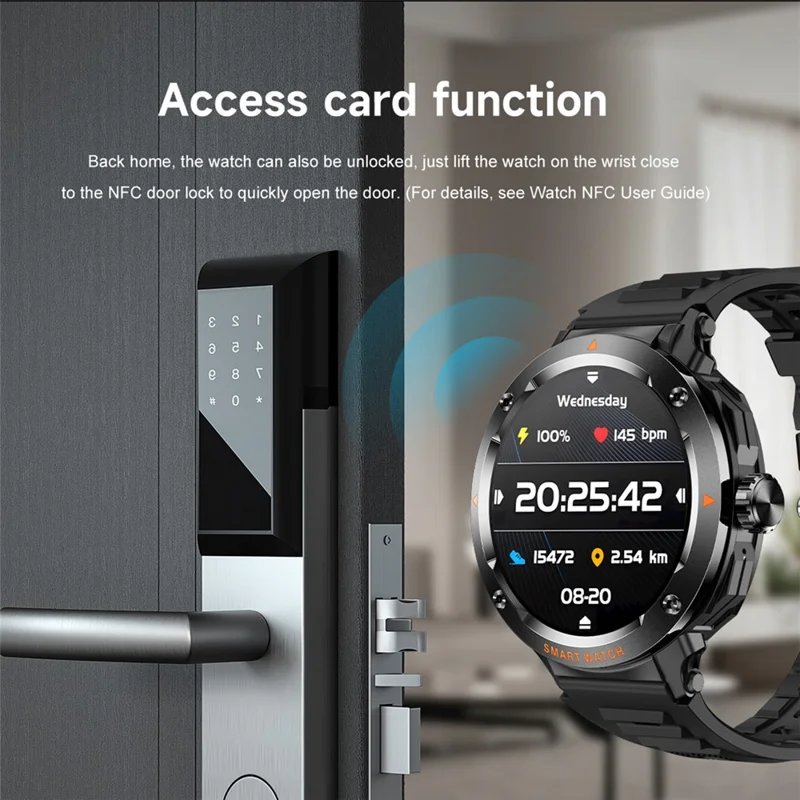D13 Silicone Strap Smart Watch with Bluetooth-Compatible Earbuds 2 in 1 Fitness Tracker Touchscreen Smartwatch - Black