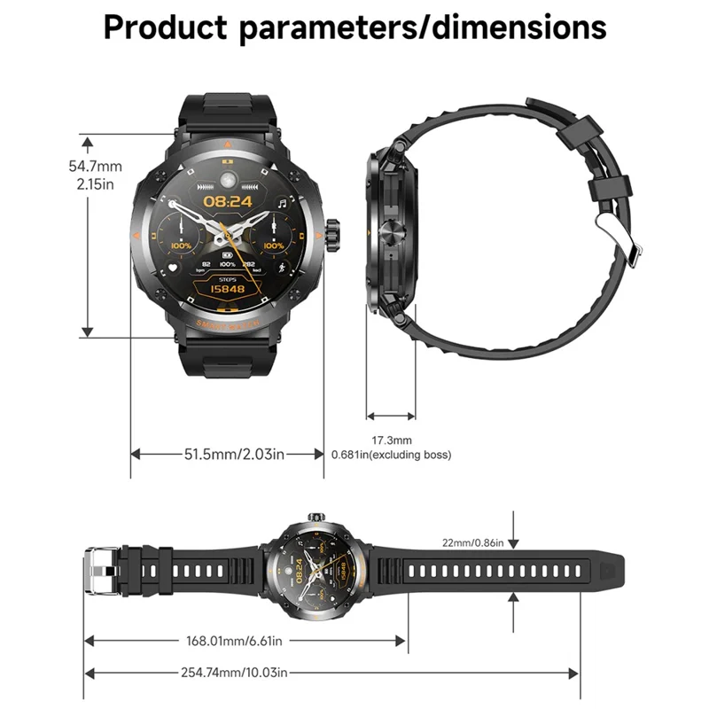 D13 Silicone Strap Smart Watch with Bluetooth-Compatible Earbuds 2 in 1 Fitness Tracker Touchscreen Smartwatch - Grey