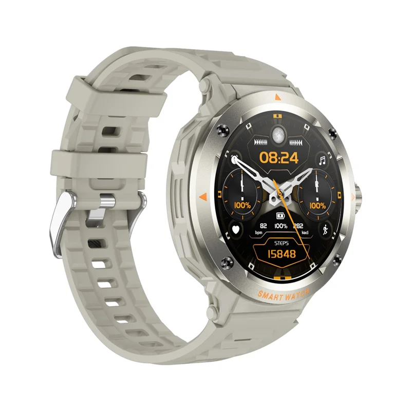 D13 Silicone Strap Smart Watch with Bluetooth-Compatible Earbuds 2 in 1 Fitness Tracker Touchscreen Smartwatch - Grey