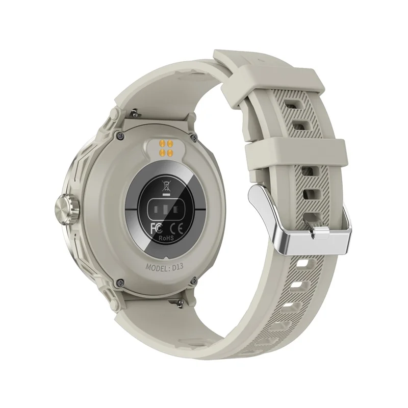 D13 Silicone Strap Smart Watch with Bluetooth-Compatible Earbuds 2 in 1 Fitness Tracker Touchscreen Smartwatch - Grey