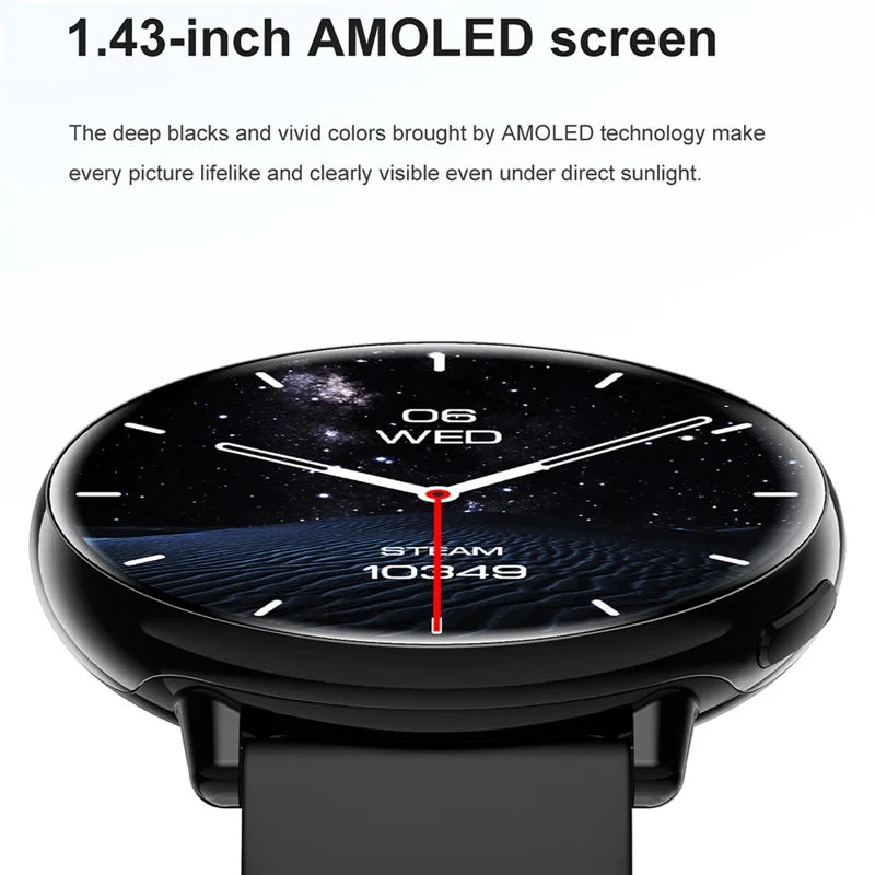HD21 Women GPS Smartwatch Fitness Tracker Outdoor Sports Waterproof Compass Altimeter Barometer Watch - Black