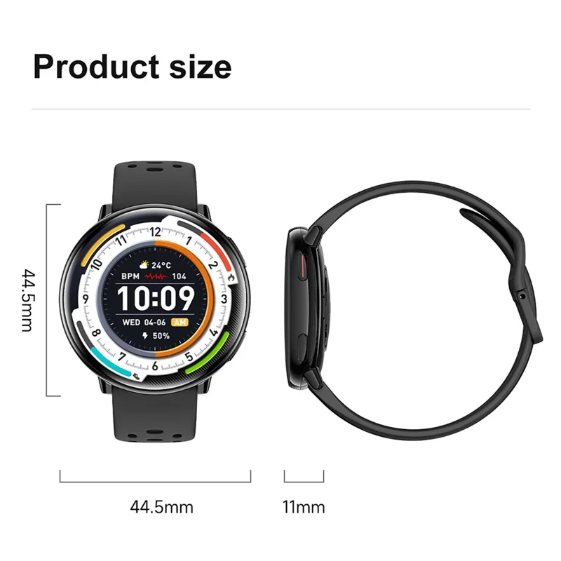 HD21 Women GPS Smartwatch Fitness Tracker Outdoor Sports Waterproof Compass Altimeter Barometer Watch - Black