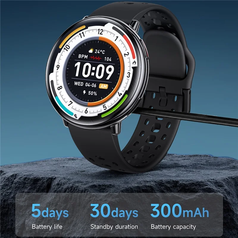 HD21 Women GPS Smartwatch Fitness Tracker Outdoor Sports Waterproof Compass Altimeter Barometer Watch - Black