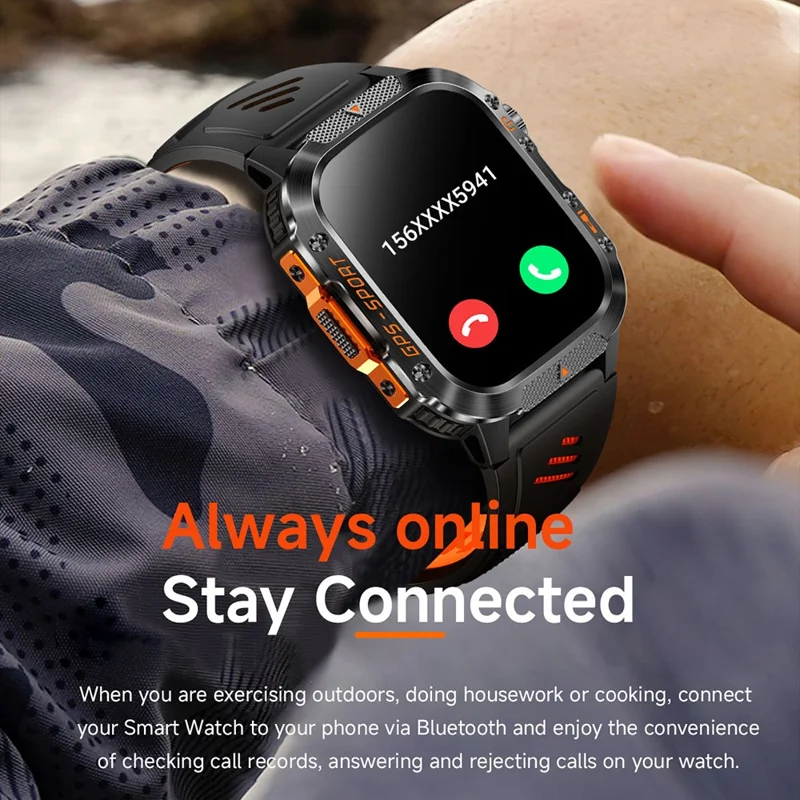 HT36 GPS Smartwatch Precise Positioning Outdoor Sports Fitness Tracker Waterproof Smart Watch - Blue