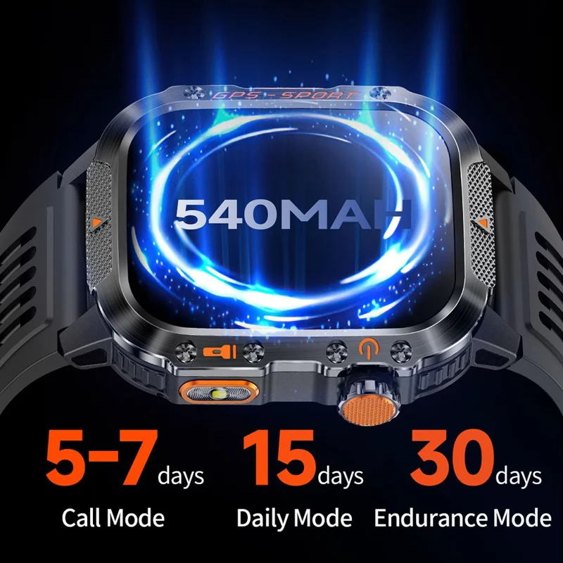 HT36 GPS Smartwatch Precise Positioning Outdoor Sports Fitness Tracker Waterproof Smart Watch - Blue