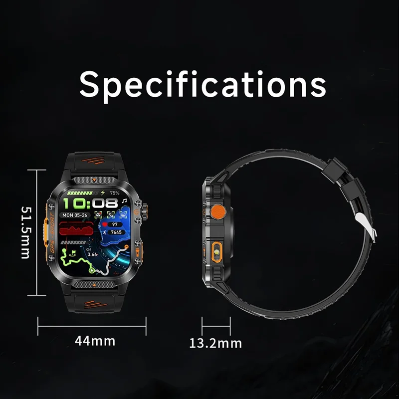 HT36 GPS Smartwatch Precise Positioning Outdoor Sports Fitness Tracker Waterproof Smart Watch - Blue