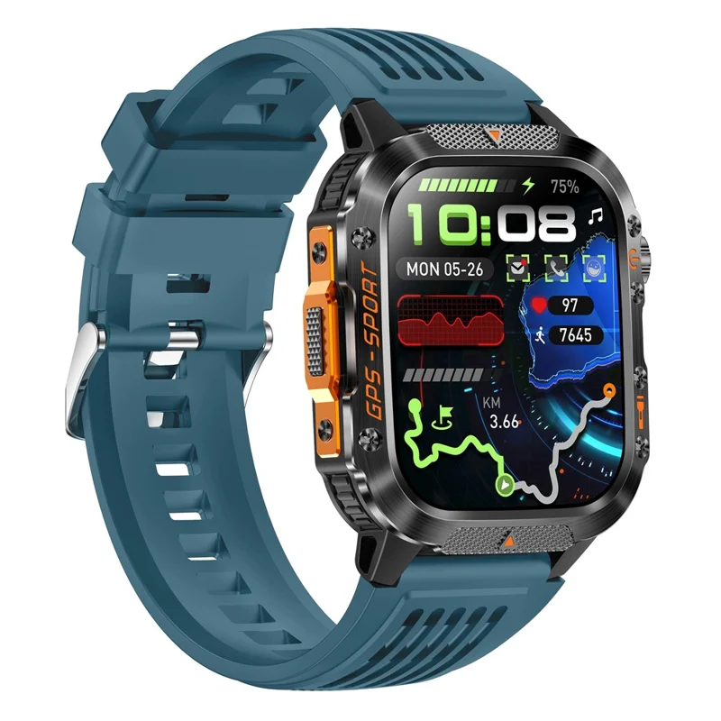 HT36 GPS Smartwatch Precise Positioning Outdoor Sports Fitness Tracker Waterproof Smart Watch - Blue