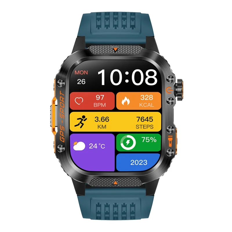 HT36 GPS Smartwatch Precise Positioning Outdoor Sports Fitness Tracker Waterproof Smart Watch - Blue
