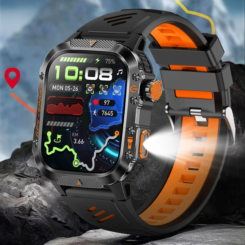 HT36 GPS Smartwatch Precise Positioning Outdoor Sports Fitness Tracker Waterproof Smart Watch - Blue