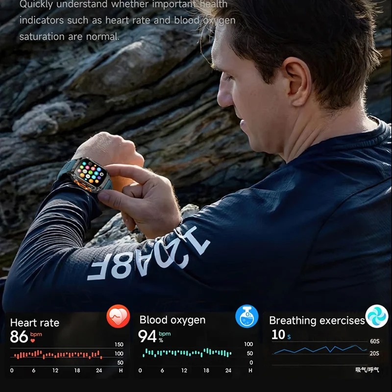 HT36 GPS Smartwatch Precise Positioning Outdoor Sports Fitness Tracker Waterproof Smart Watch - Blue