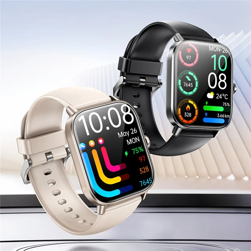REMAX WATCH 20 Smart Watch Bluetooth-compatible Calling IP68 Waterproof Heart Rate Monitor 100+ Sport Modes - Beige