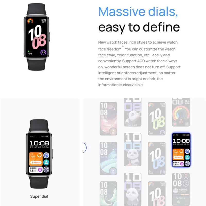 Bracelet connecté HUAWEI Band 10 1,47 pouces AMOLED Tracker de fitness Boîtier en alliage d'aluminium Surveillance de la santé Bracelet intelligent - Vert