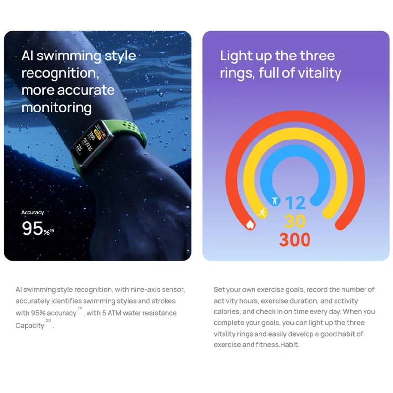 Bracelet connecté HUAWEI Band 10 1,47 pouces AMOLED Tracker de fitness Boîtier en alliage d'aluminium Surveillance de la santé Bracelet intelligent - Vert