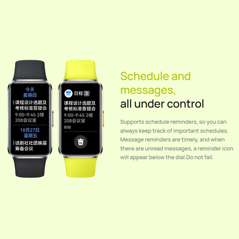 Bracelet connecté HUAWEI Band 10 1,47 pouces AMOLED Tracker de fitness Boîtier en alliage d'aluminium Surveillance de la santé Bracelet intelligent - Vert