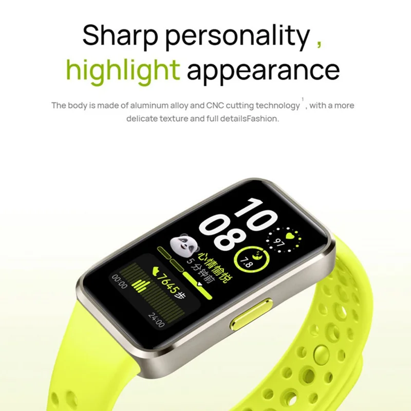 Bracelet connecté HUAWEI Band 10 1,47 pouces AMOLED Tracker de fitness Boîtier en alliage d'aluminium Surveillance de la santé Bracelet intelligent - Vert