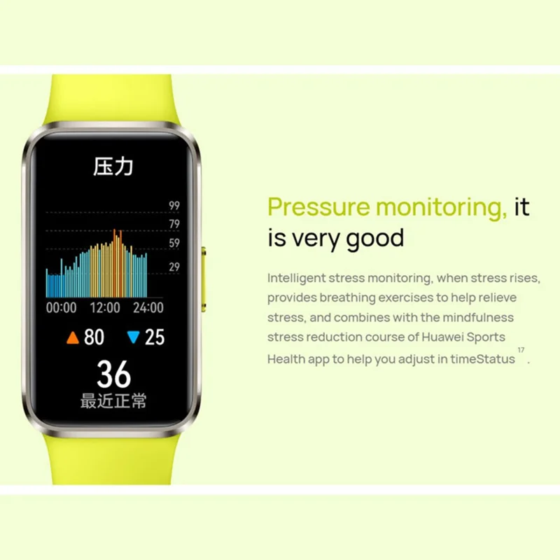 Bracelet connecté HUAWEI Band 10 1,47 pouces AMOLED Tracker de fitness Boîtier en alliage d'aluminium Surveillance de la santé Bracelet intelligent - Vert