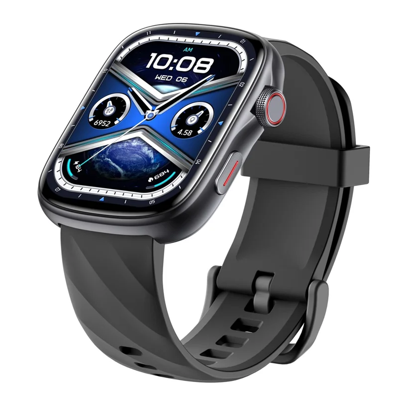 GTS10 Smartwatch de 1,95 Polegadas com Tela AMOLED HD, Monitoramento de Saúde, Chamadas Bluetooth e Rastreador de Fitness - Preto