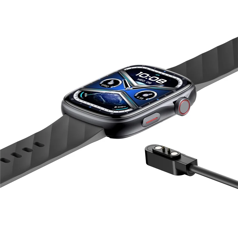 GTS10 Smartwatch de 1,95 Polegadas com Tela AMOLED HD, Monitoramento de Saúde, Chamadas Bluetooth e Rastreador de Fitness - Preto