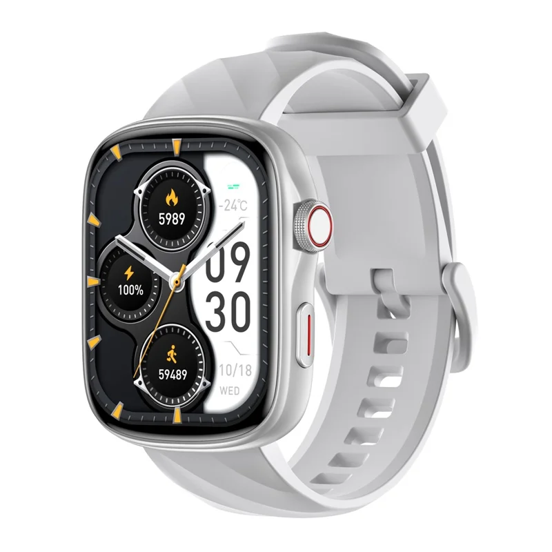 GTS10 1.95 Inch AMOLED HD Screen Smart Watch Health Monitoring Bluetooth-compatible Calling Fitness Tracker - Silver