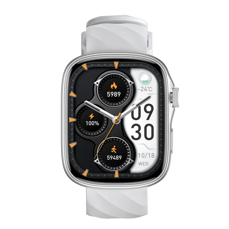 GTS10 1.95 Inch AMOLED HD Screen Smart Watch Health Monitoring Bluetooth-compatible Calling Fitness Tracker - Silver