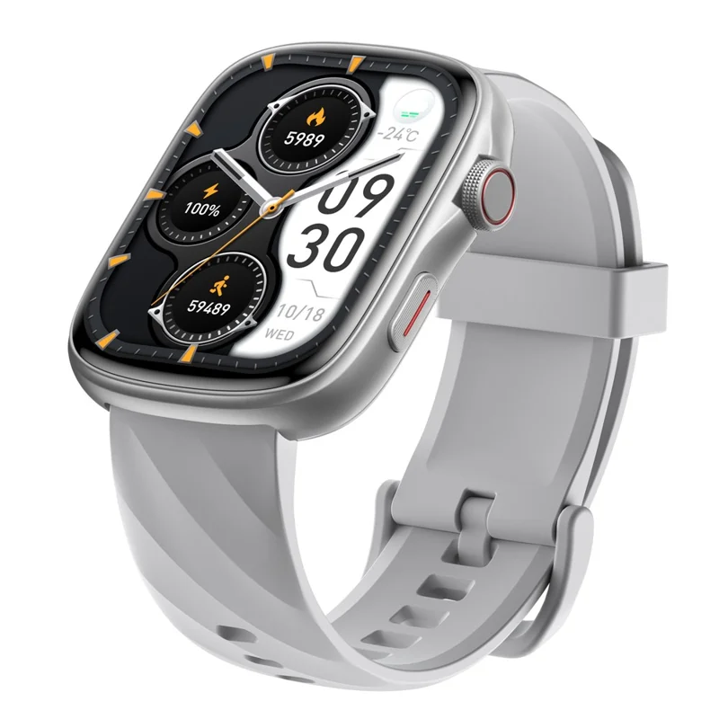 GTS10 1.95 Inch AMOLED HD Screen Smart Watch Health Monitoring Bluetooth-compatible Calling Fitness Tracker - Silver