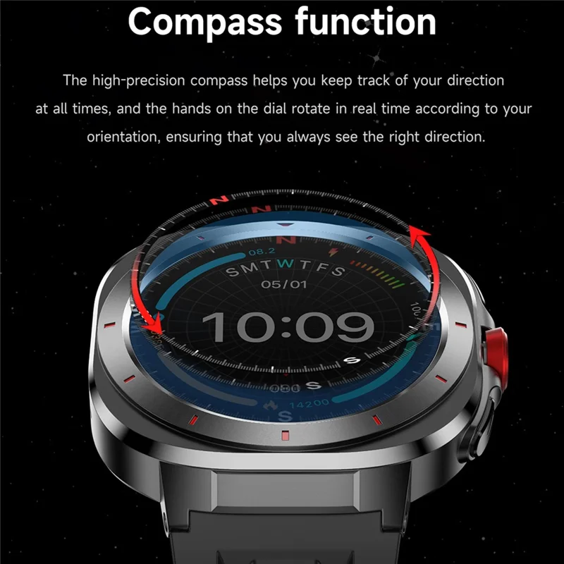 GE33 1,39 Zoll Smartwatch Bluetooth-kompatibel Anrufe Gesundheitsmonitor Sporttacker Armbanduhr