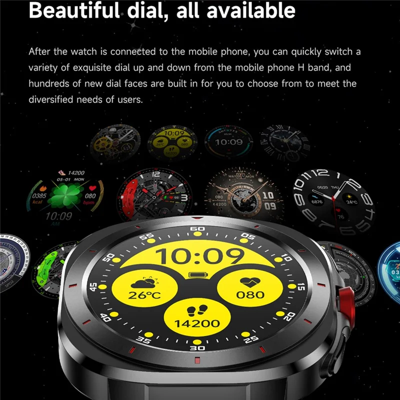 GE33 1,39 Zoll Smartwatch Bluetooth-kompatibel Anrufe Gesundheitsmonitor Sporttacker Armbanduhr