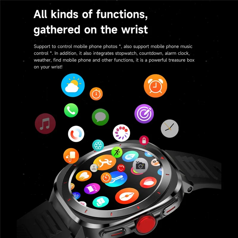 GE33 1,39 Zoll Smartwatch Bluetooth-kompatibel Anrufe Gesundheitsmonitor Sporttacker Armbanduhr