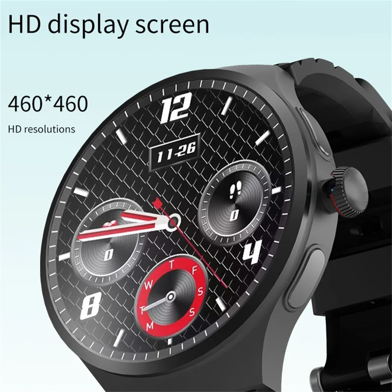 VP50 Montre Connectée 4G LTE Android avec Écran AMOLED de 1,75 Pouce, Moniteur de Fréquence Cardiaque et Tracker de Fitness, Stockage de 32 Go