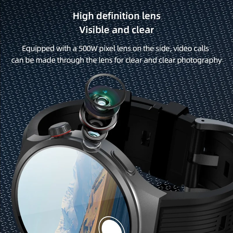 VP30 Android 4G LTE Smartwatch 1,75 Zoll AMOLED-Display 3GB+32GB Quad-Core-Prozessor Kamera Smart Watch - Schwarz