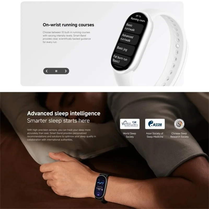 XIAOMI Smart Band 10 Tela AMOLED de 1,72 Polegadas Rastreador de Fitness à Prova d'Água 5ATM Monitor de Frequência Cardíaca Pulseira (M2457B1) - Prata