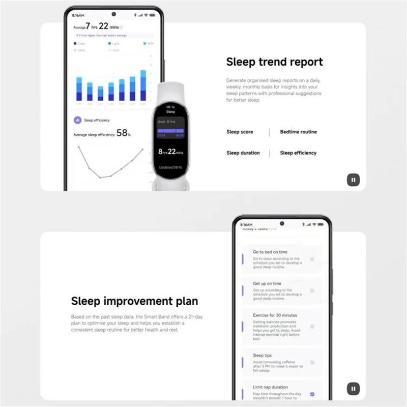 XIAOMI Smart Band 10 Tela AMOLED de 1,72 Polegadas Rastreador de Fitness à Prova d'Água 5ATM Monitor de Frequência Cardíaca Pulseira (M2457B1) - Prata