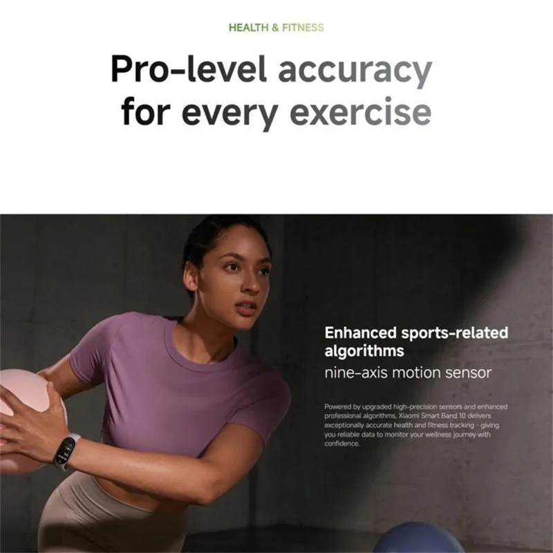 XIAOMI Smart Band 10 Tela AMOLED de 1,72 Polegadas Rastreador de Fitness à Prova d'Água 5ATM Monitor de Frequência Cardíaca Pulseira (M2457B1) - Prata