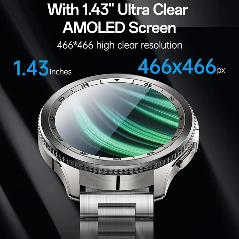 YESIDO IO34 Montre connectée en métal avec écran AMOLED Tracker d'activité Surveillance du rythme cardiaque Montre de sport
