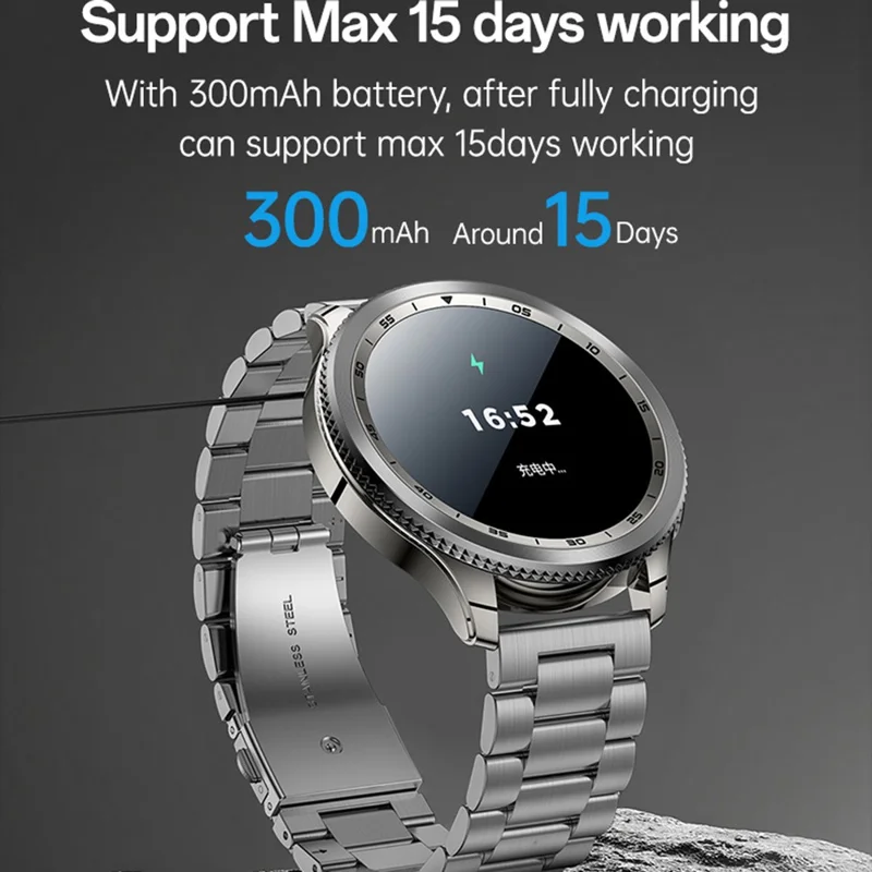 YESIDO IO34 Montre connectée en métal avec écran AMOLED Tracker d'activité Surveillance du rythme cardiaque Montre de sport