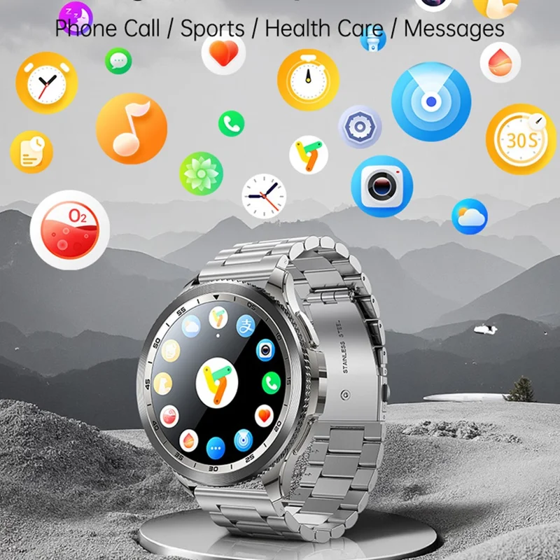 YESIDO IO34 Montre connectée en métal avec écran AMOLED Tracker d'activité Surveillance du rythme cardiaque Montre de sport