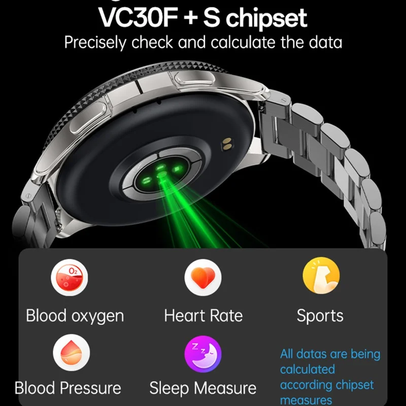 YESIDO IO34 Montre connectée en métal avec écran AMOLED Tracker d'activité Surveillance du rythme cardiaque Montre de sport