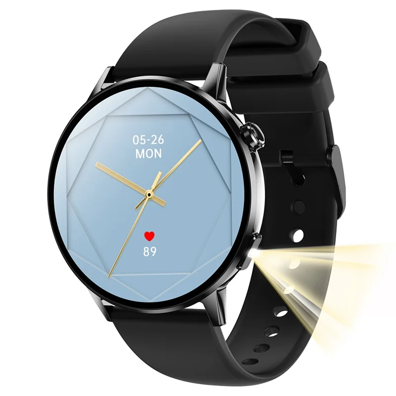 G34 1.32 Inch AMOLED Screen Smart Watch Health Monitor Bluetooth-Compatible Call Fitness Tracker Watch - Black