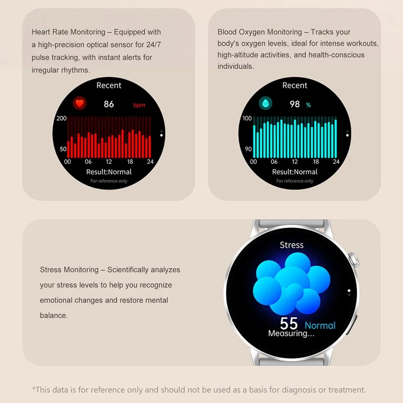 G34 1.32 Inch AMOLED Screen Smart Watch Health Monitor Bluetooth-Compatible Call Fitness Tracker Watch - Black