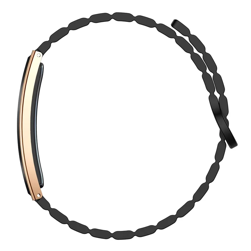 B3 Bracelet Intelligent Étanche et Fin pour Femmes, Moniteur de Santé et Tracker de Fitness, Bracelet en Silicone - Or+Noir