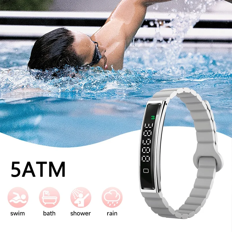 B3 Bracelet Intelligent Étanche et Fin pour Femmes, Moniteur de Santé et Tracker de Fitness, Bracelet en Silicone - Or+Noir