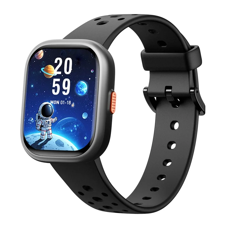 Orologio Intelligente per Bambini W79 Schermo da 1,83 Pollici Giochi Educativi Oltre 100 Modalità Sportive Orologio da Polso - Nero