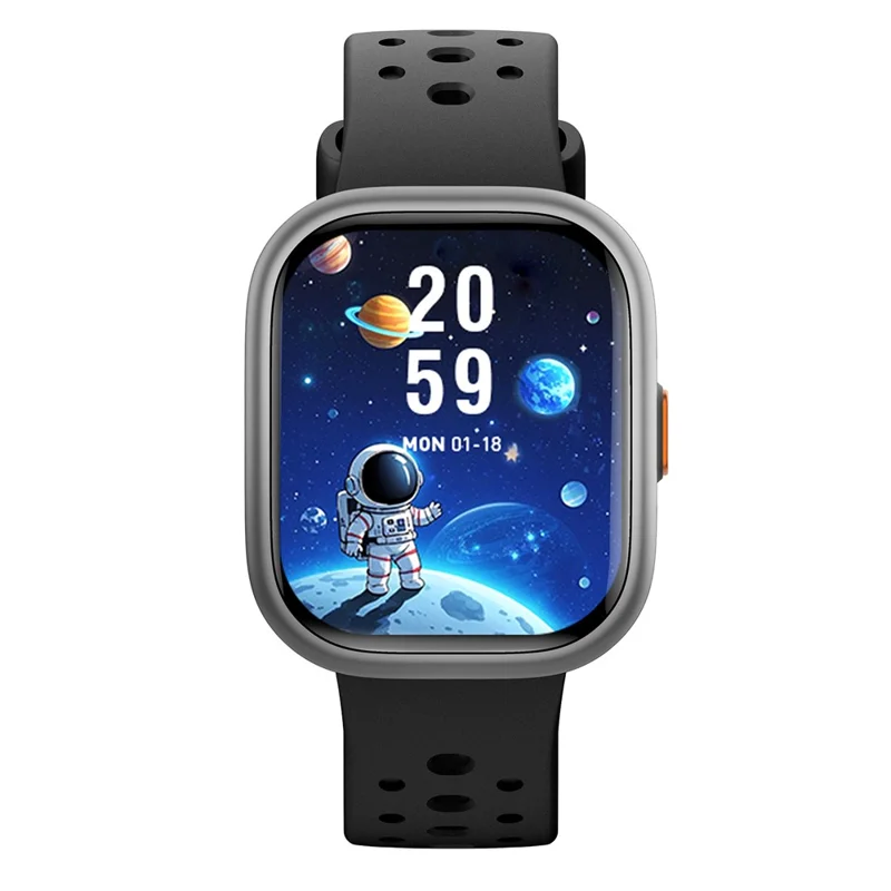 Orologio Intelligente per Bambini W79 Schermo da 1,83 Pollici Giochi Educativi Oltre 100 Modalità Sportive Orologio da Polso - Nero