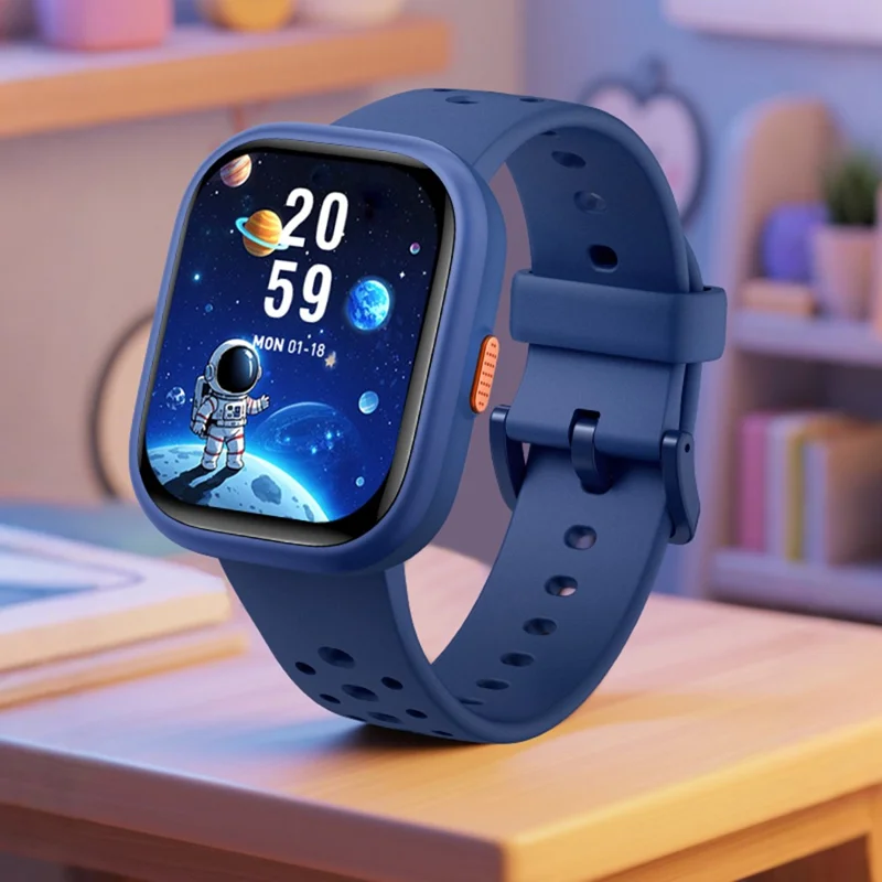 Orologio Intelligente per Bambini W79 Schermo da 1,83 Pollici Giochi Educativi Oltre 100 Modalità Sportive Orologio da Polso - Nero